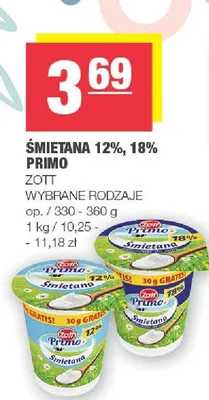 Śmietana 12%, 18% promocja w SPAR