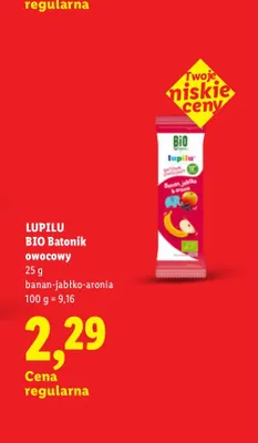 Batonik owocowy Lupilu BIO Banan Jabłko Aronia promocja w Lidl
