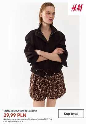 Szorty ze sznurkiem do ściągania H&M promocja w H&M