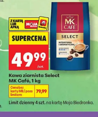 Kawa ziarnista MK Cafe Select promocja w Biedronka