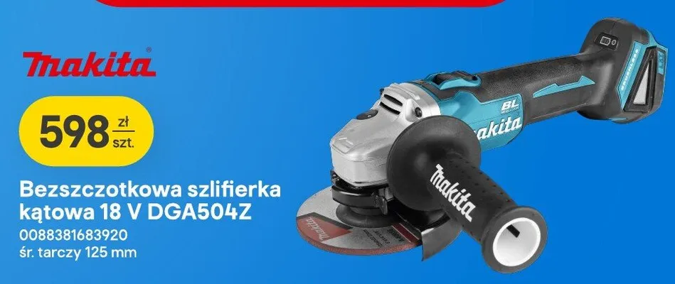 Bezszczotkowa szlifierka kątowa Makita promocja w Castorama