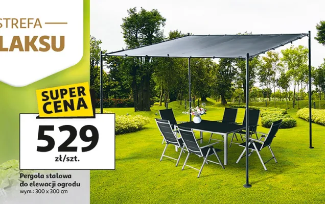 Pergola stalowa do elewacji ogrodu promocja w Auchan
