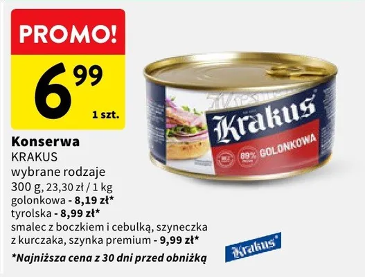 Konserwa Krakus golonkowa promocja w Intermarche