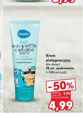 Krem pielęgnacyjny dla dzieci Bevola Baby Wind- & Wetter- Schutzcreme Sensitiv promocja w Kaufland