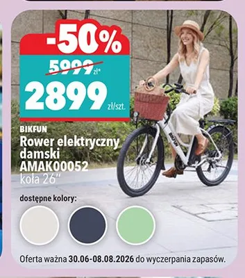 Rower elektryczny damski Bikfun AMAK00052 promocja w Biedronka