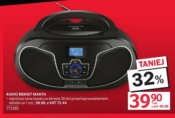 Radio BBX007 Manta promocja w Selgros