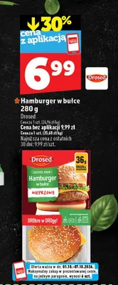 Hamburger w bułce Drosed promocja w TOPAZ