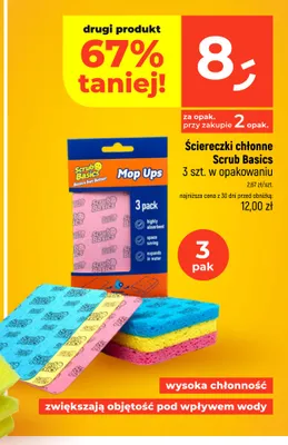 Ściereczki chłonne Scrub Basics 3-pak promocja w Dealz