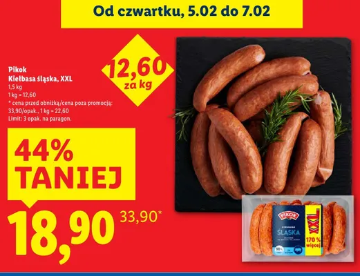Kiełbasa śląska XXL promocja w Lidl