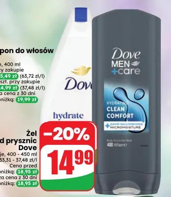 Żel pod prysznic Dove Hydrate promocja w Dino