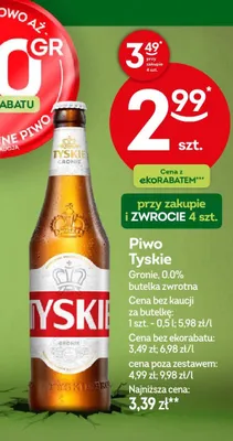 Piwo Tyskie Gronie promocja w Żabka