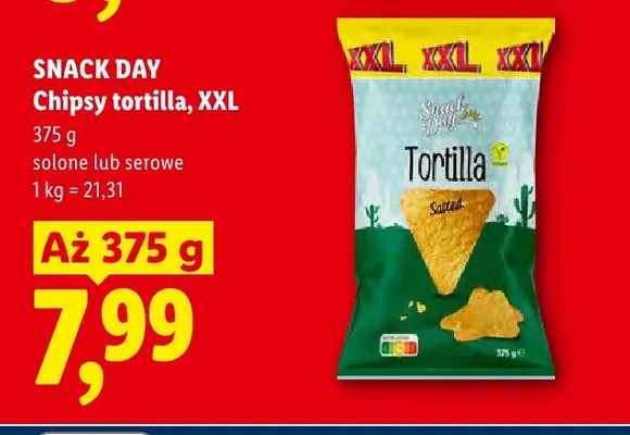 Chipsy tortilla solone Snack Day XXL promocja w Lidl