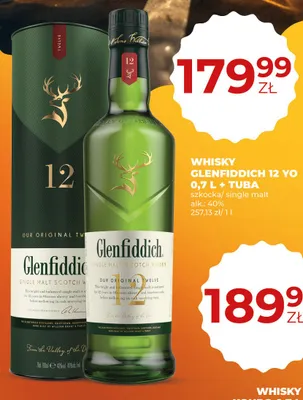 Whisky Glenfiddich 12 YO z tubą promocja w Duży Ben