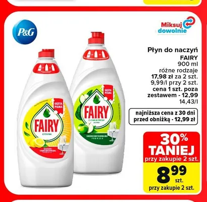 Płyn do naczyń Fairy Clean & Fresh promocja w Carrefour