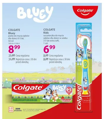 Pasta do mycia zębów dla dzieci 0-5 lat COLGATE Bluey promocja w Hebe
