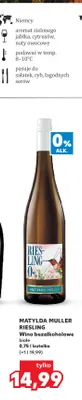 Wino bezalkoholowe białe Matylda Müller Riesling promocja w Kaufland