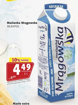 Maślanka Mrągowska naturalna Mlekpol promocja w Prim Market