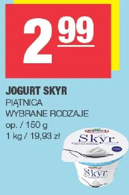 Jogurt Skyr wybrane rodzaje promocja w SPAR