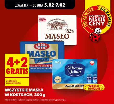 Masło Ekstra z Polskiej Mleczarni 82% promocja w Biedronka