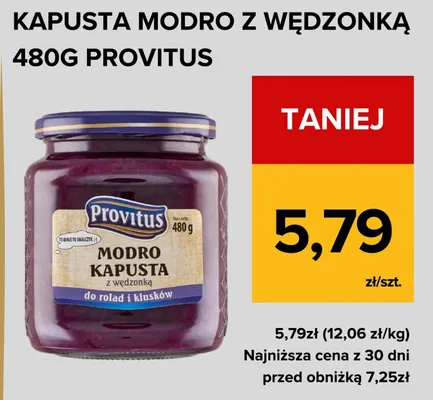 Kapusta modro z wędzonką promocja w Supeco