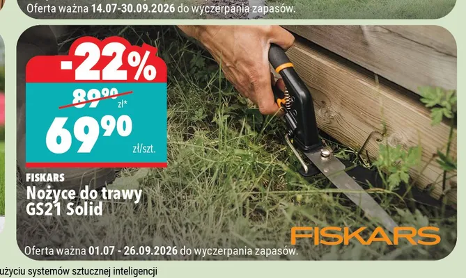 Nożyce do trawy GS21 Solid Fiskars promocja w Biedronka Home