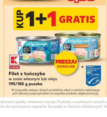 Filet z tuńczyka w oleju K-Classic promocja w Kaufland