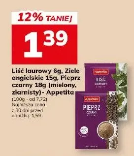 Liść laurowy 6g, Ziele angielskie 15g, Pieprz czarny 18g (miażdżony, ziarnisty)- Appetita promocja w Hitpol