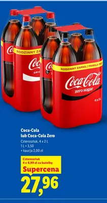 Napój gazowany Coca-Cola Zero 4-pak promocja w Lidl