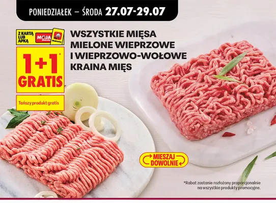 Mięsa mielone wieprzowe i wieprzowo-wołowe Kraina Mięs promocja w Biedronka