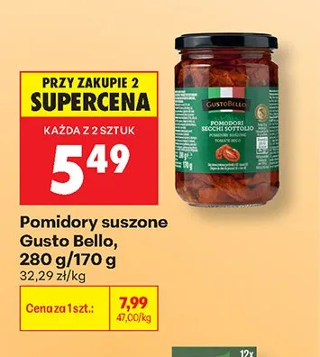 Pomidory suszone Gusto Bello promocja w Biedronka