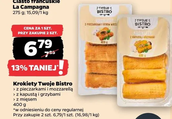 Krokiety z pieczarkami i mozzarellą, z dynią i grzybami, z mięsem promocja w Netto