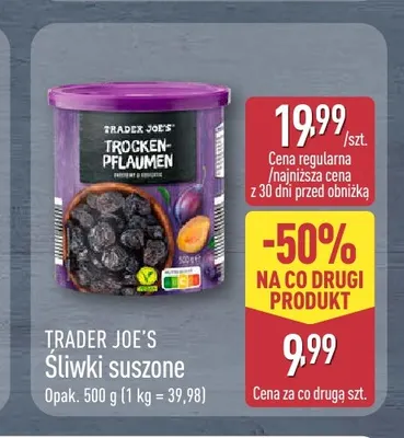 Śliwki suszone Trader Joe's promocja w Aldi