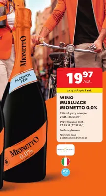 Wino bezalkoholowe musujące Mionetto promocja w Stokrotka