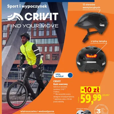 Kask rowerowy Crivit promocja w Lidl