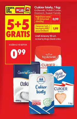 Cukier biały Sweet Family promocja w Biedronka