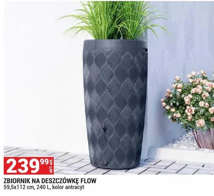 Zbiornik na deszczówkę Flow 59,5x112cm 240l kolor antracyt promocja w Merkury Market