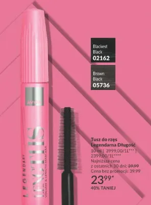 Tusz do rzęs legendarna długość Brown Black promocja w AVON