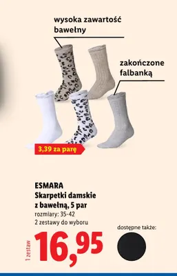 Skarpetki damskie z bawełną Esmara 5-pak promocja w Lidl