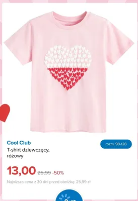 T-shirt dziewczęcy Cool Club różowy promocja w Smyk