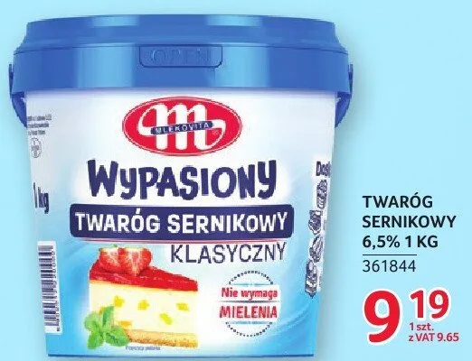 Twaróg Mlekovita sernikowy klasyczny 6,5% 1 kg promocja w Selgros