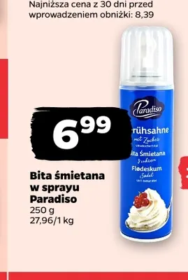 Bita śmietana w sprayu Paradiso promocja w Netto