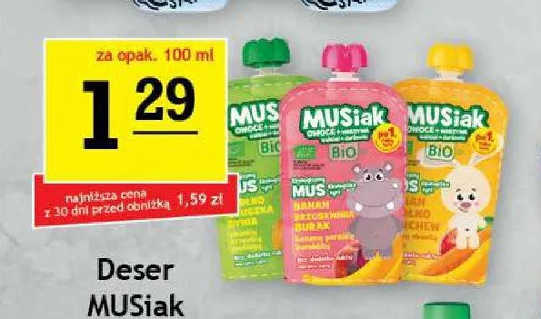 Deser owocowy Kubuś MUSiak promocja w Gram Market