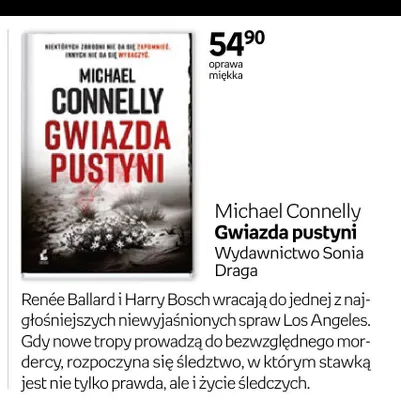 Książka Gwiazda pustyni Michael Connelly promocja w Empik