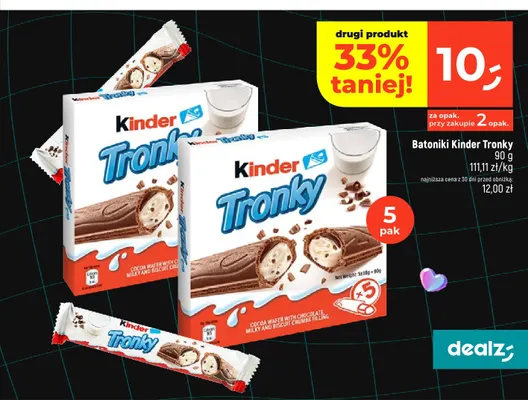 Batoniki Kinder Tronky 5-pak promocja w Dealz