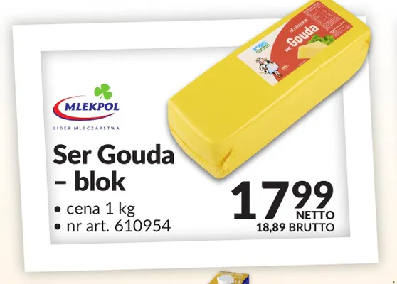 Ser gouda blok Mlekpol promocja w Makro