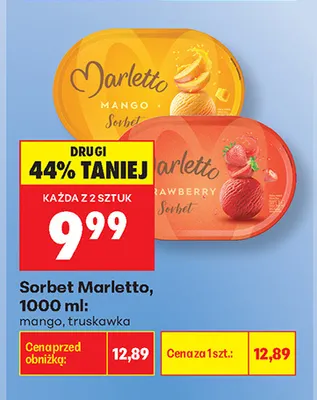 Sorbet truskawkowy Marletto promocja w Biedronka