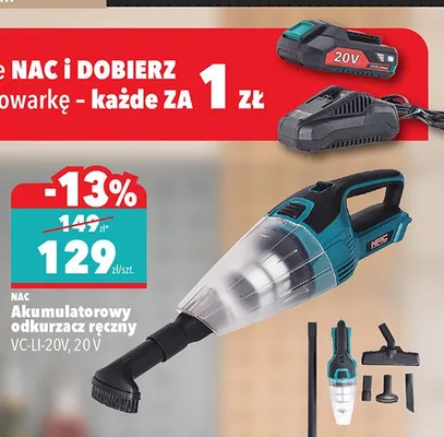 Akumulatorowy odkurzacz ręczny VC-LI-20V, 20 V promocja w Biedronka