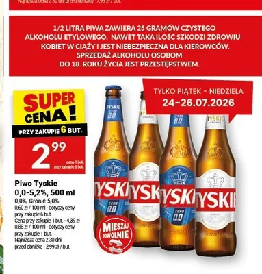 Piwo bezalkoholowe Tyskie Zero promocja w Twój Market