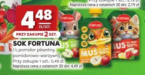 Sok Fortuna pomidor pikantny promocja w Stokrotka
