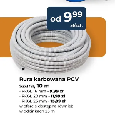 Rura karbowana PCV RKGL 20 mm szara promocja w PSB Mrówka